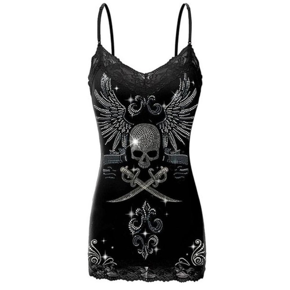 Lace Pirate Print Top